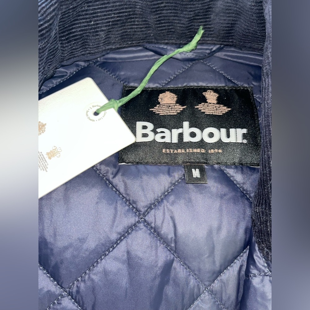 Barbour Tartan 
Men's Quilted Navy Jacket - Picture 9 of 11